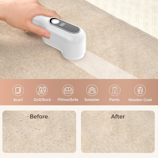 Clothes Fabric Shaver 2-in-1 Lint Remover with LED Display & 3 Blades