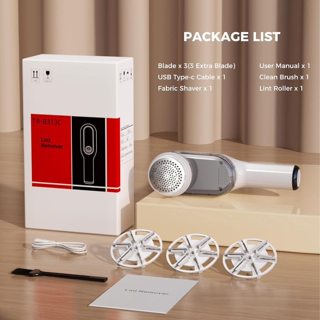 Clothes Fabric Shaver 2-in-1 Lint Remover with LED Display & 3 Blades