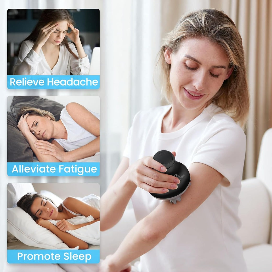 COMFIER Electric Scalp Massager, Waterproof Head Massage with Mutlti-Modes Vibration, Handheld Portable Head Scratcher for Hair Growth, Dog Cat Massager for Deep Clean and Stress Relax, Gifts