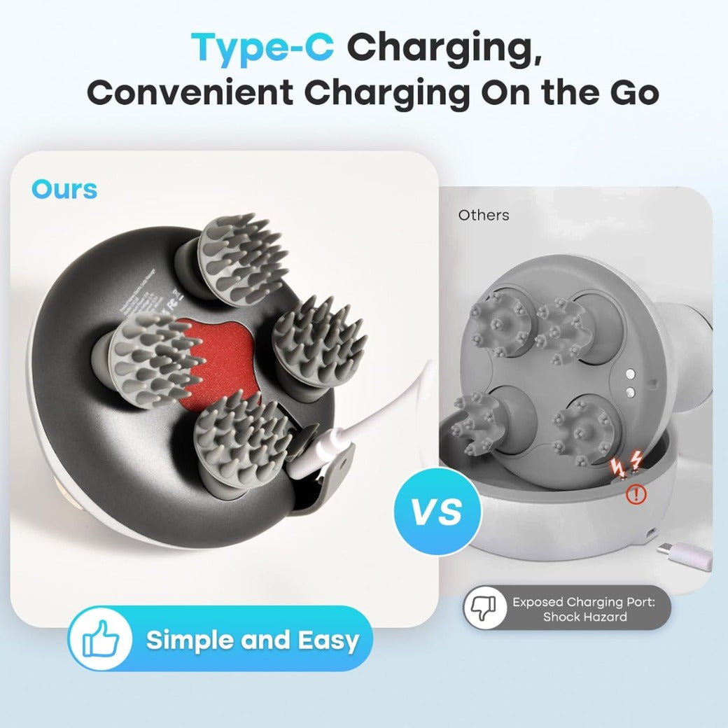 Electric Scalp Massager | Deep Cleansing & Relaxing Waterproof Head Massage Tool