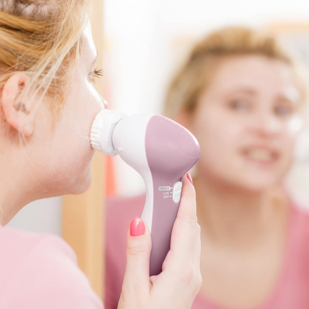Facial Cleansing Brush Face Scrubber: CLSEVXY Electric Face Spin Cleanser Brushes with 6 Brush Heads for Deep Cleansing, Gentle Exfoliating