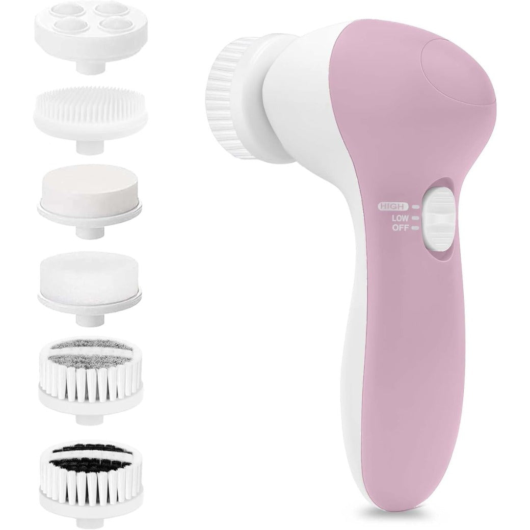 Facial Cleansing Brush Face Scrubber: CLSEVXY Electric Face Spin Cleanser Brushes with 6 Brush Heads for Deep Cleansing, Gentle Exfoliating