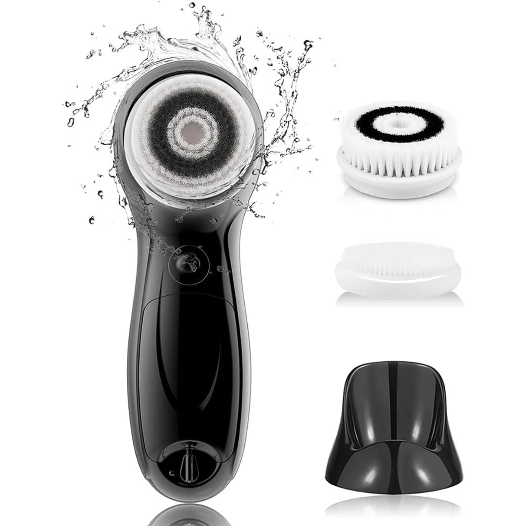 TOUCHBeauty Facial Cleansing Brush for Men, Face Cleansing Brush Electric with Stand, 3 Brush Heads, 2 Speeds, IPX5 Waterproof, Battery-Powered
