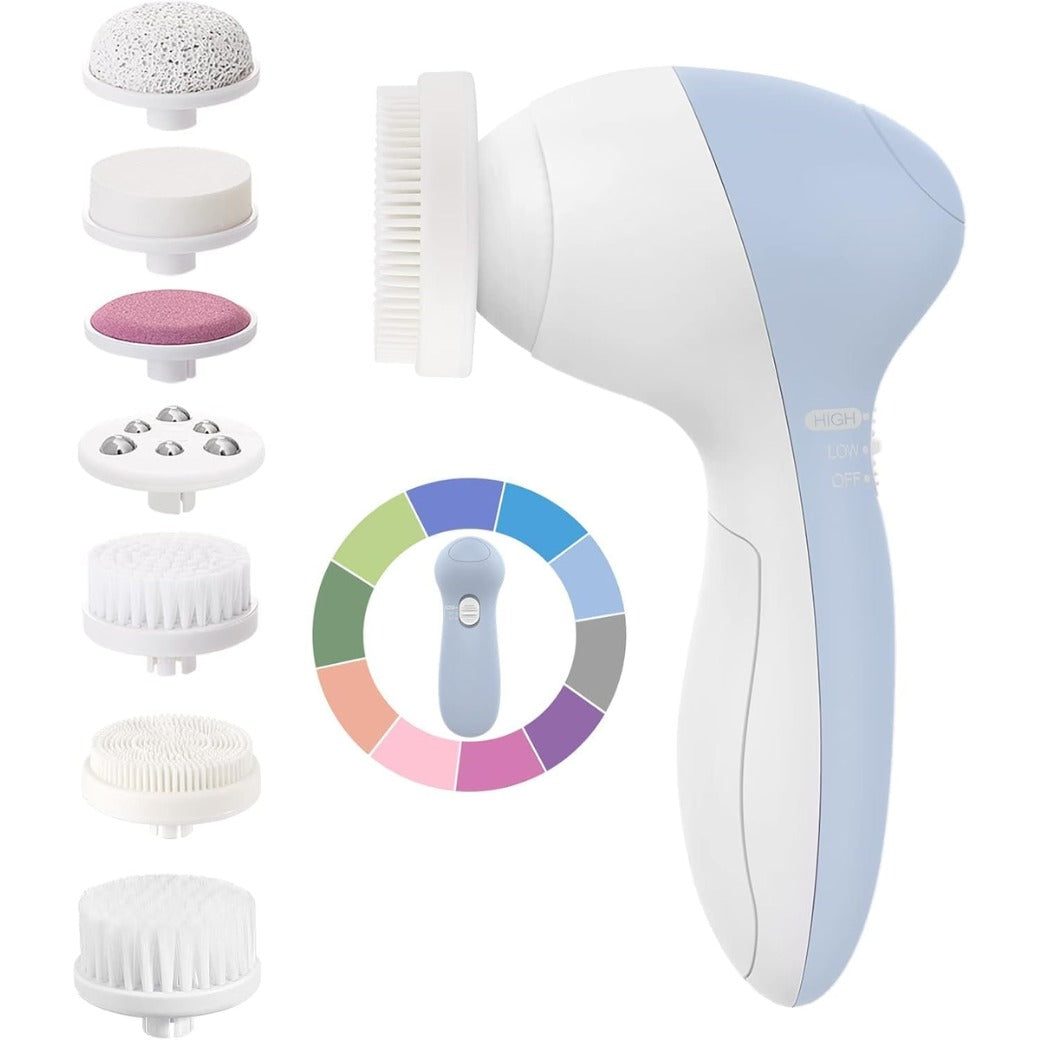 COSLUS Facial Spin Brush Face Cleansing: 7 in 1 Electric Exfoliator Spinning Cleanser Device Waterproof Face Gentle Cleanning, Exfoliating