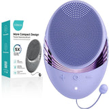 COSLUS Face Scrubber Facial Cleansing Brush: 5 Modes Rechargeable & IPX7 Waterproof for Sensitive Skin, Deep Cleaning Removing Blackhead Exfoliating Massaging Home Care & Business Travel (Purple)