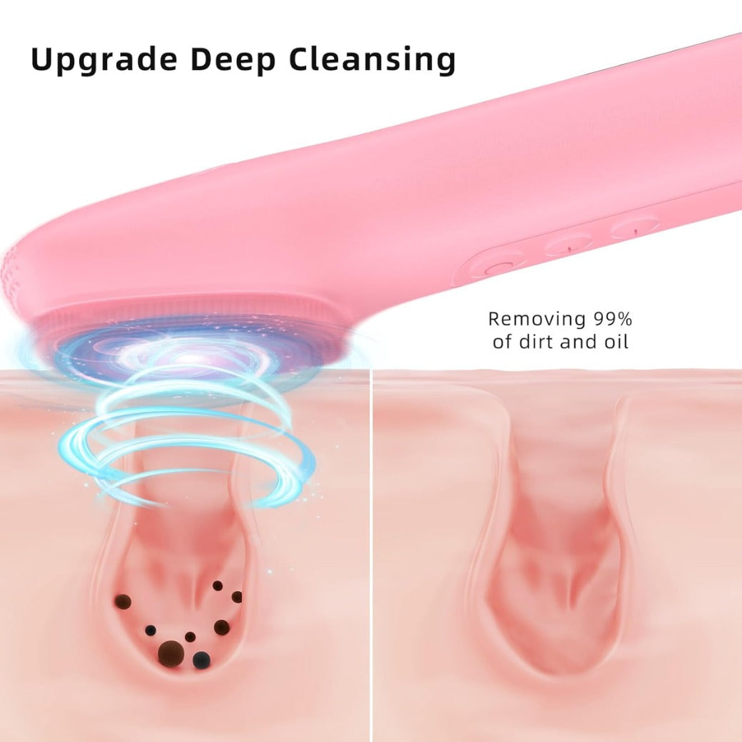Facial Cleansing Brush Soft Exfoliating Face Wash Brush Pore Deep Cleansing Face Skincare Tool for Massaging Makeup Removal (Pink)