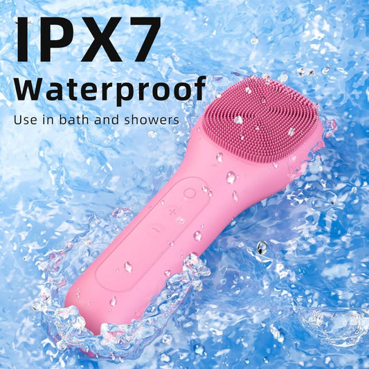 Facial Cleansing Brush Soft Exfoliating Face Wash Brush Pore Deep Cleansing Face Skincare Tool for Massaging Makeup Removal (Pink)