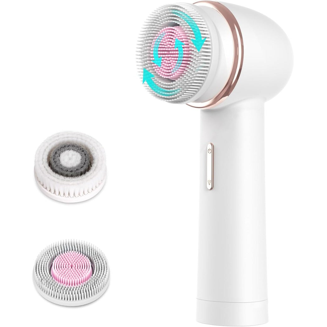 MYCARBON Face Brush IPX7 Waterproof Electric Facial Cleansing Brush Device Beauty Skin Machine for Deep Cleaning/Gentle Exfoliating/Massaging/Tighten Skin(White)