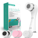 VOYOR Facial Cleansing Brush Electric with 3 Types of Replacement Heads Face Scrubber 3 Speeds Adjustable Face Brush for Skin Deep Cleansing and Exfoliation Rechargeable Face Cleansing Brush FB101