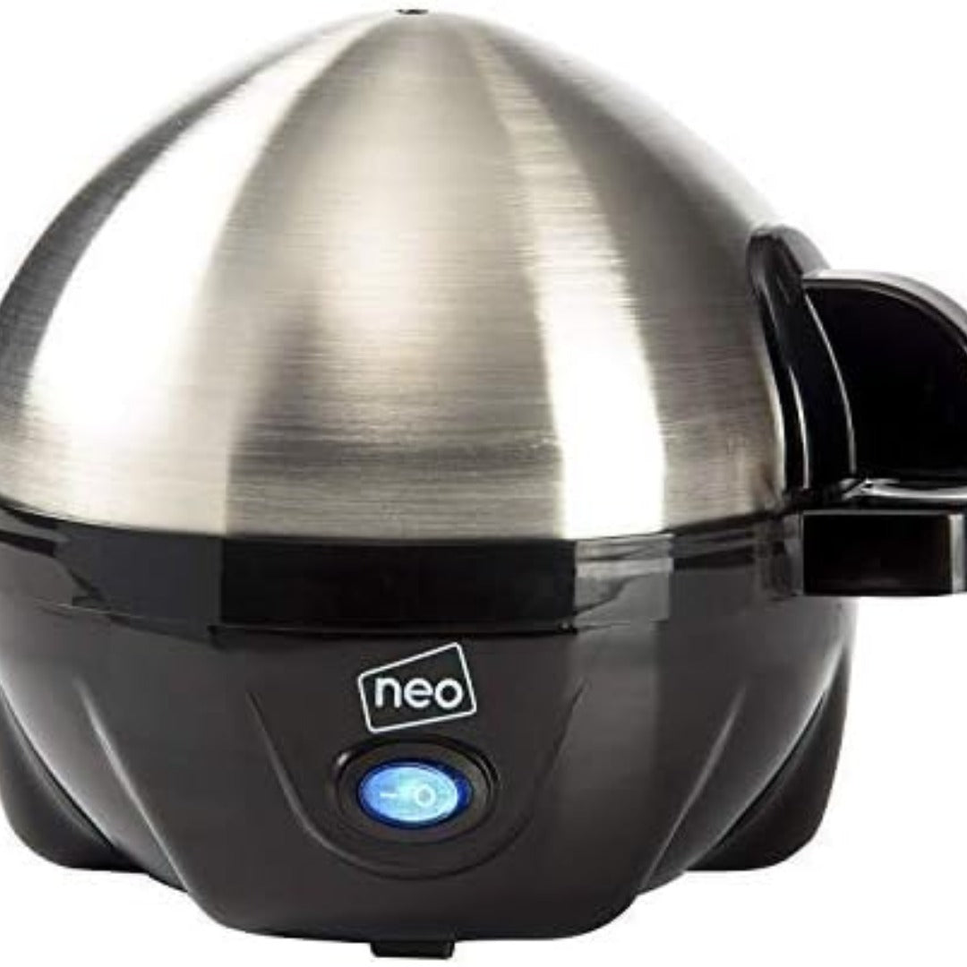 Neo 3-in-1 Electric Egg Cooker & Omelette Maker, Egg Boiler, Poacher & Steamer with Timer, Black & Silver