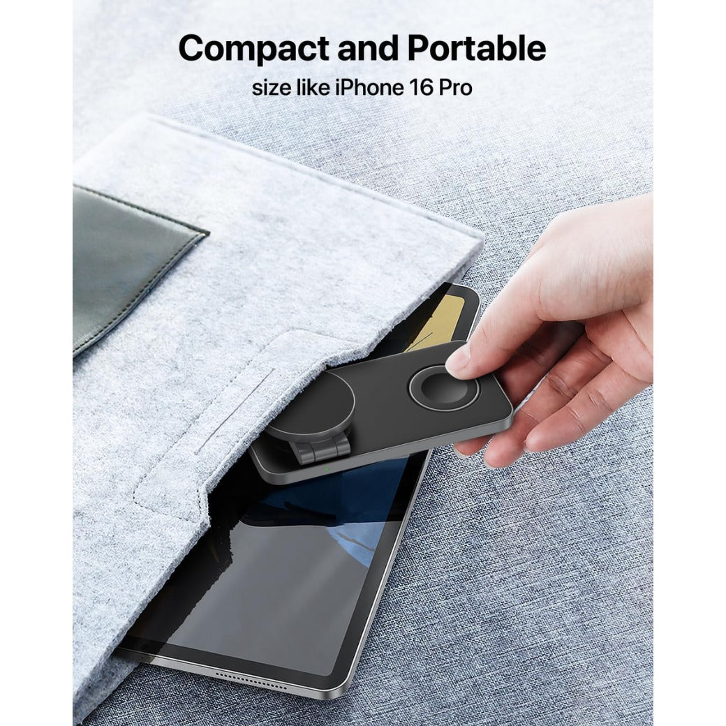 3 in 1 Wireless Charging Station for iPhone Magnetic Portable, Fast Wireless Charger Stand for iPhone Air/17/16/15/14/13/12