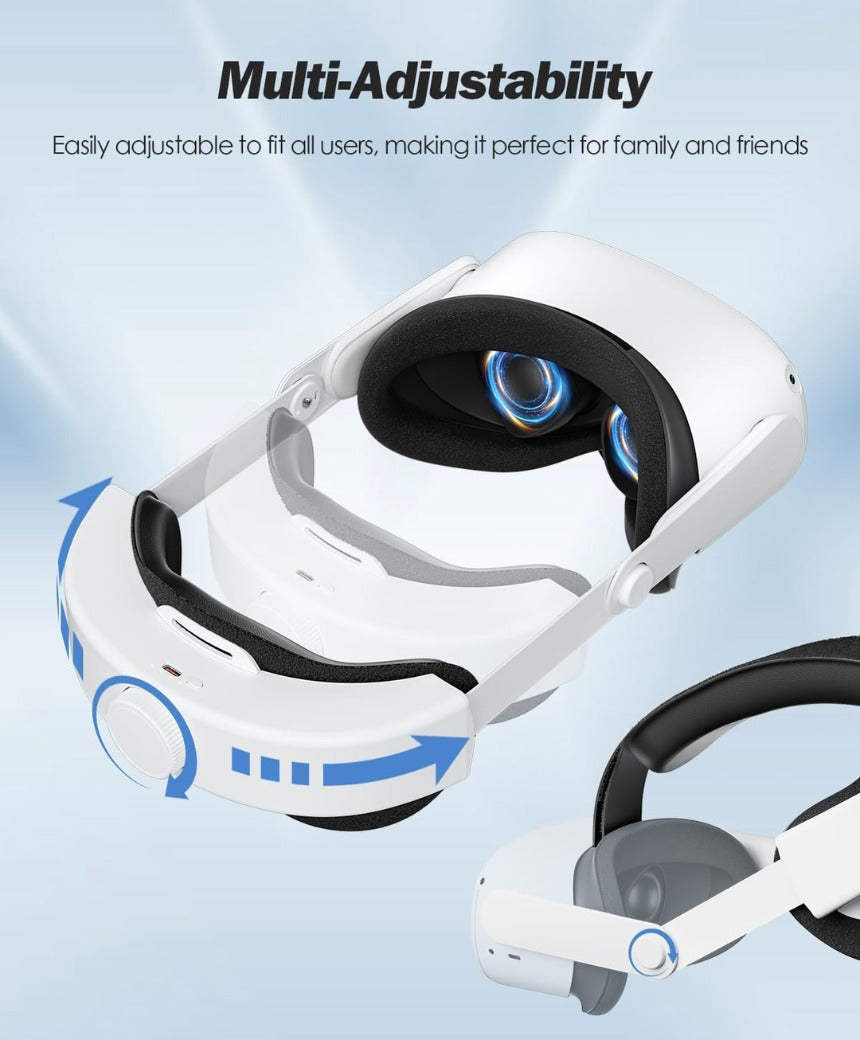 SUPERUS Elite Strap Replacement for Meta/Oculus Quest 2 - Enhanced Comfort, Reduce Head Pressure - Adjustable Hinge