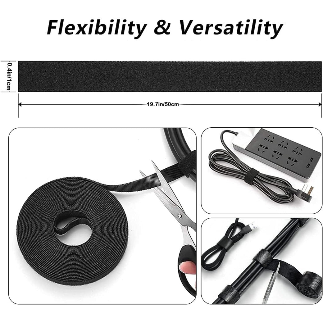 Cable Management Kit 142Pcs,Wire Organiser Cable Tidy,1 Cable Sleeve,10 Self Adhesive Base,10 Cable Clips,10 Cable Ties,10 Silicone Cord Holder,1 Roll Self Adhesive Tie,100 Wire Fastening Ties