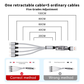 Multi 4 in 1 Retractable Charging Cable