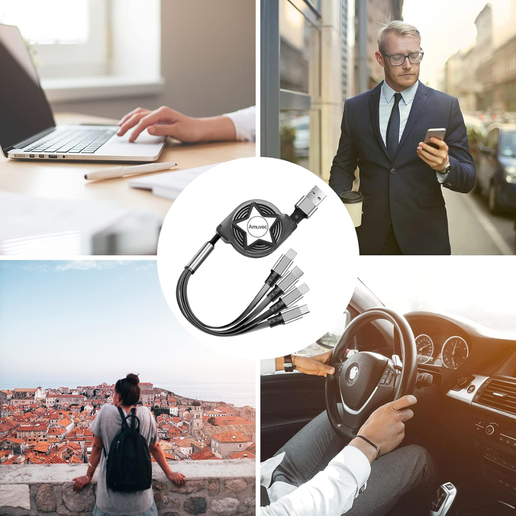 Multi 4 in 1 Retractable Charging Cable