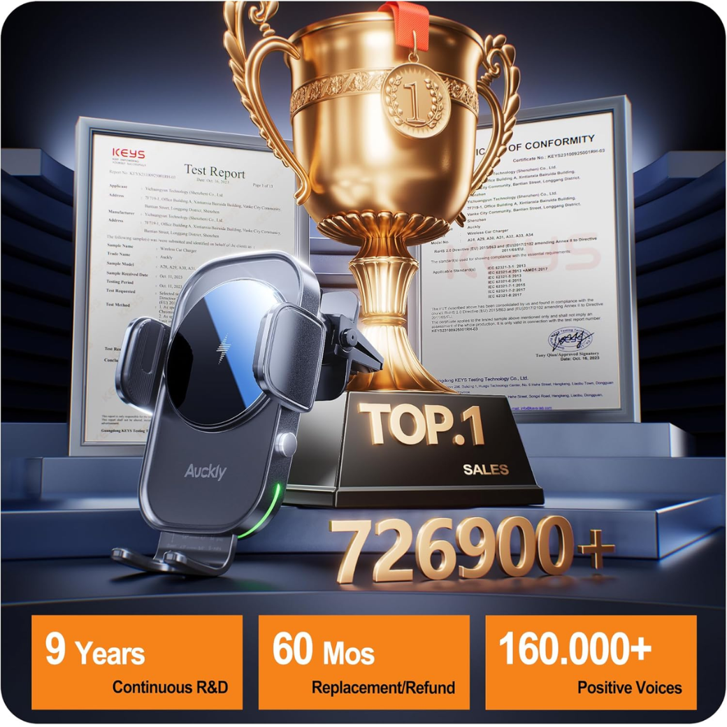 Qi 15W Car Phone Holder