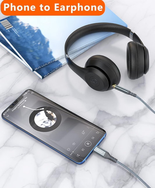 AUX to USB-C Adapter Audio Cable Converter for Headphones, Car Stereo and Devices with Type-C Port