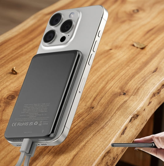 Magnetic Power Bank, Wireless Portable Fast Charging Battery Pack with Strong Magnetic Attachment for Smartphones