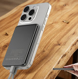 Magnetic Power Bank, Wireless Portable Fast Charging Battery Pack with Strong Magnetic Attachment for Smartphones