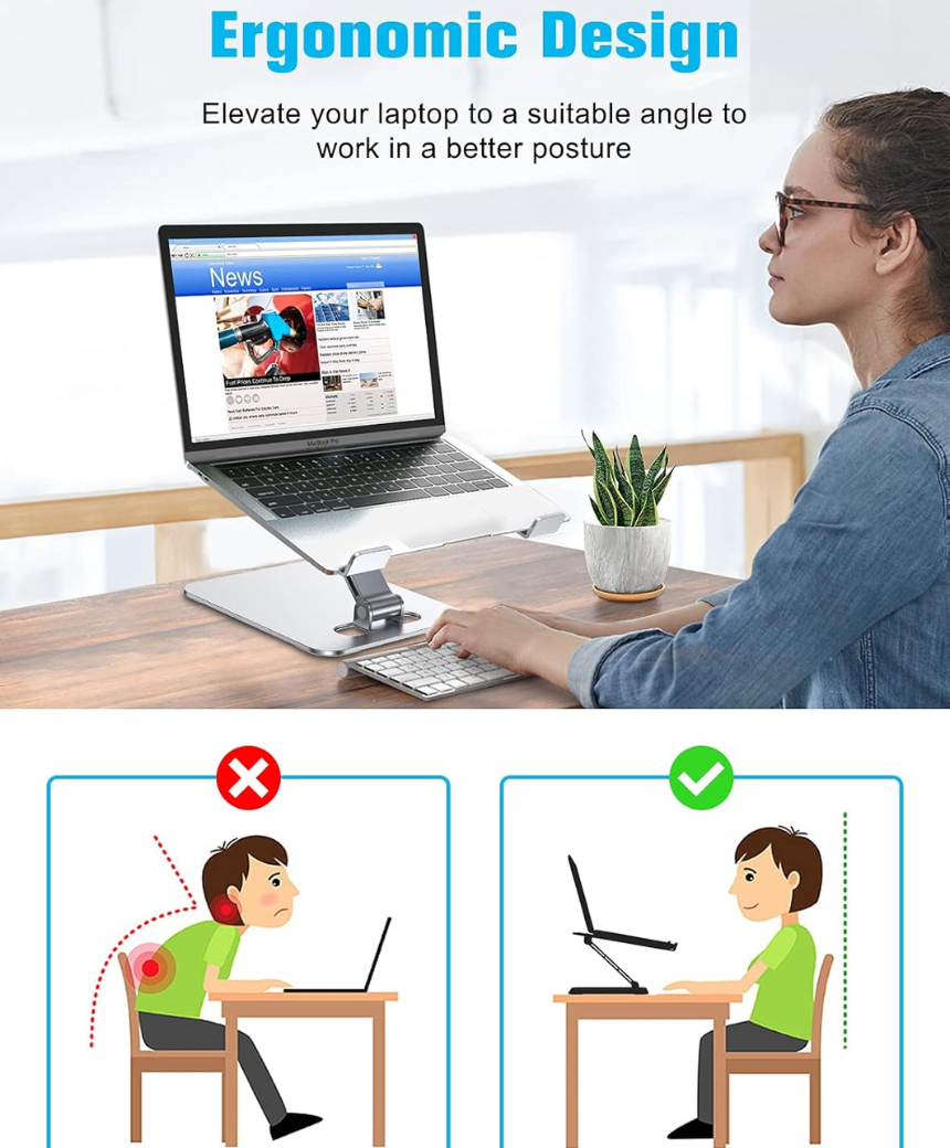 Ergonomic Foldable Computer Stand with Adjustable Height