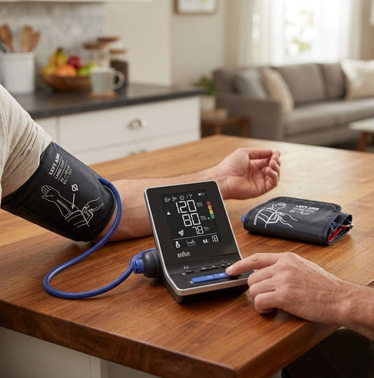 Braun ExactFit 5 Connect Upper Arm Blood Pressure Monitor – Smart App Compatible, Color Indicator, 2 Cuff Sizes, Home Use (BUA6350)