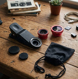 3 in 1 Universal Fisheye Lens Clip-On Camera Lens Kit with Wide Angle, Macro and Fisheye Effects for Smartphones