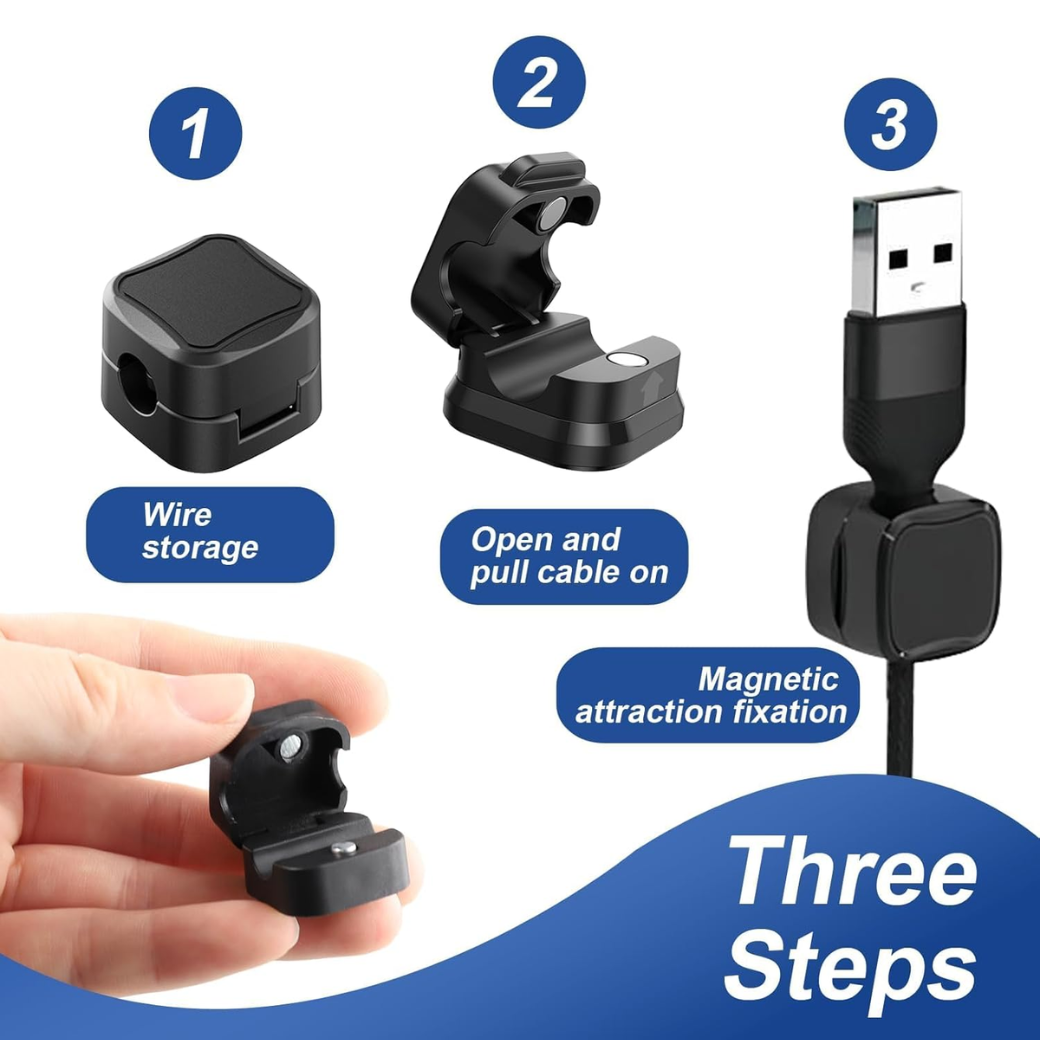 Magnetic Cord Organizer Holder, 8-Pack