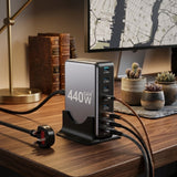 440W USB-C Charger Station Multi-Port Fast Charging Hub with USB-C and USB-A Ports for Phones, Tablets and Laptops