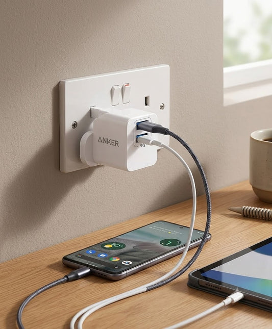 PowerPort Mini Dual Port USB Charger Compact Fast Charging Wall Adapter with 2 USB Ports for Phones, Tablets and Smart Devices