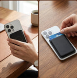 MagSafe Leather Card Holder for iPhone 15 Strong Magnetic Wallet RFID Blocking Slim Phone Card Holder for Cash and Cards