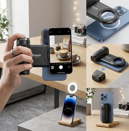 Selfie Phone Tripod Mount 2-in-1 Adjustable Phone Holder with Tripod Stand for Photography, Vlogging and Video Recording
