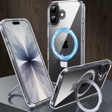 Magnetic Kickstand Case for iPhone 17 Shockproof Protective Cover with Built-In Stand and MagSafe Compatibility