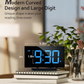Digital Alarm Clock for Bedrooms with Modern Curved Design