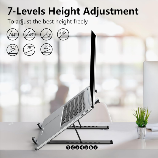 Laptop Stand for Desk Adjustable Ergonomic Laptop Riser with Foldable Portable Design for Home and Office Use