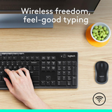 Logitech MK270 Wireless Keyboard and Mouse Combo for Windows Reliable 2.4GHz Connection with Long Battery Life and Plug-and-Play Setup