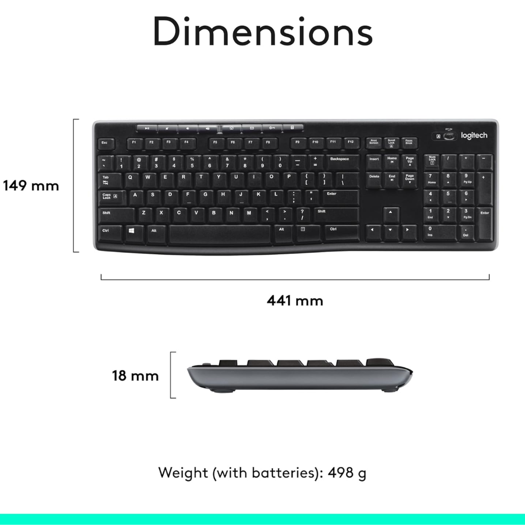 Logitech MK270 Wireless Keyboard and Mouse Combo for Windows