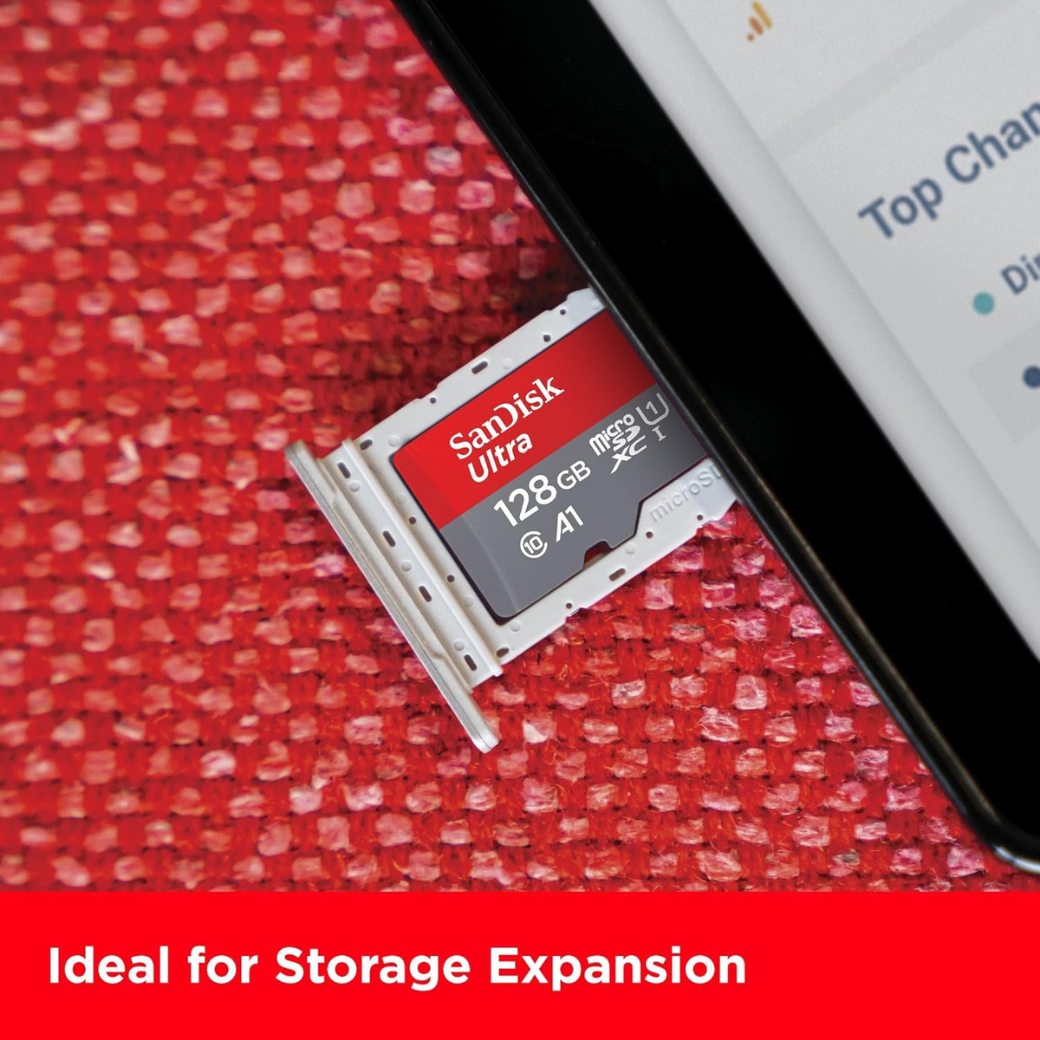 SanDisk 128GB Ultra microSDXC card + SD adapter