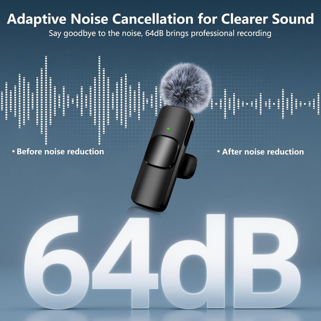 Wireless Lavalier Microphone for iPhone Android