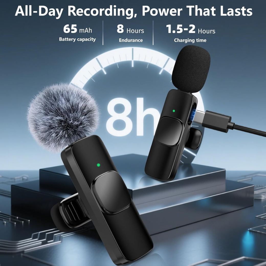 Wireless Lavalier Microphone for iPhone Android