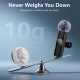 Wireless Lavalier Microphone for iPhone & Android Clip-on Lapel Mic with Noise Reduction and Plug & Play Connectivity