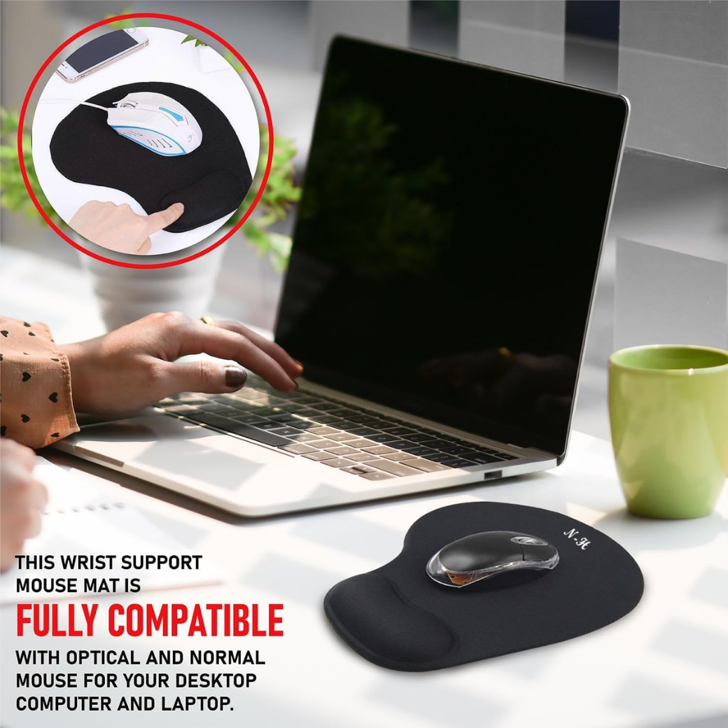 Mouse Mat BLACK ANTI-SLIP COMFORT MOUSE