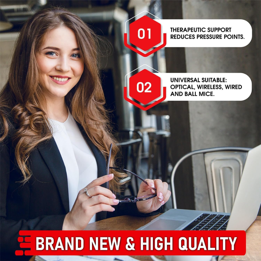 Mouse Mat BLACK ANTI-SLIP COMFORT MOUSE