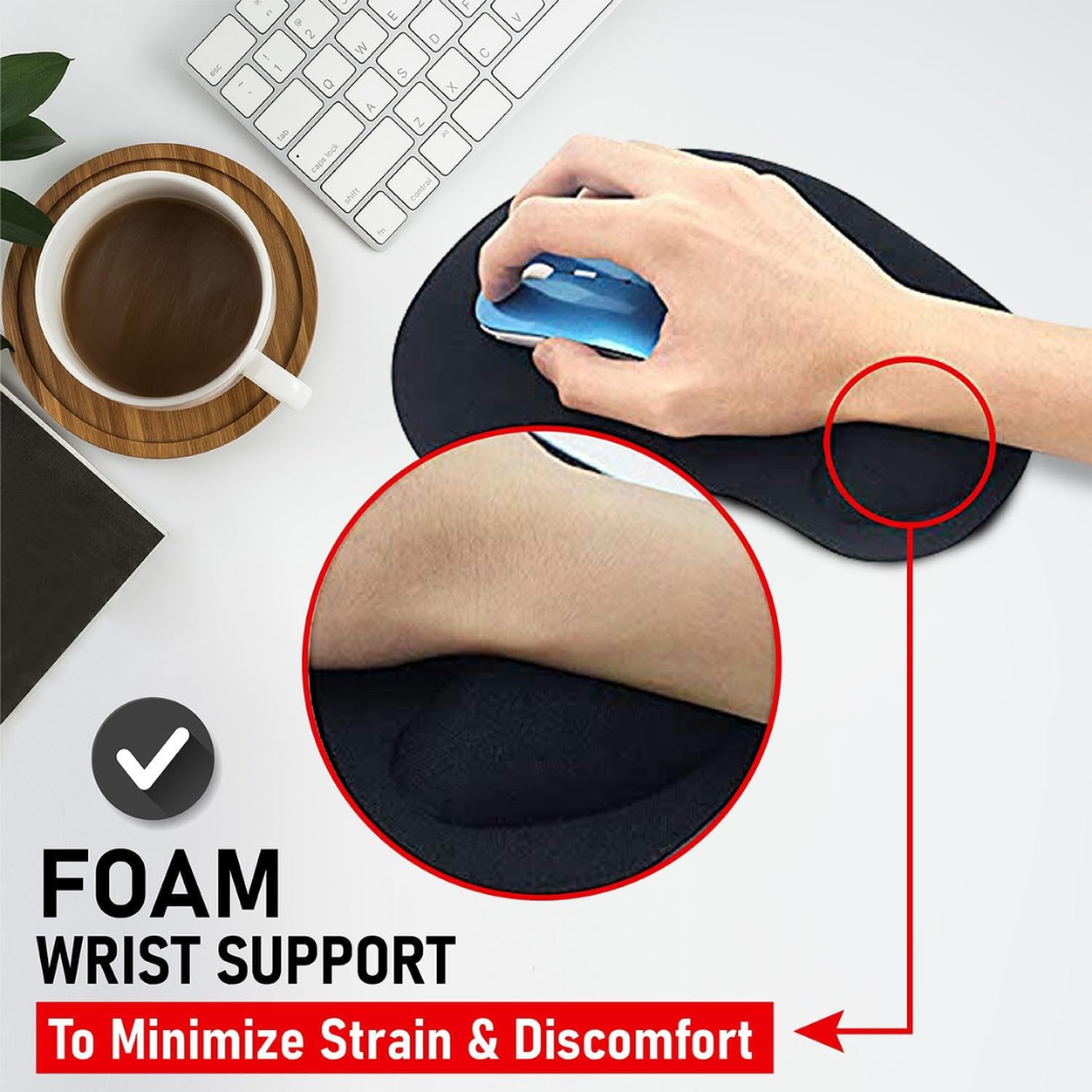 Mouse Mat BLACK ANTI-SLIP COMFORT MOUSE
