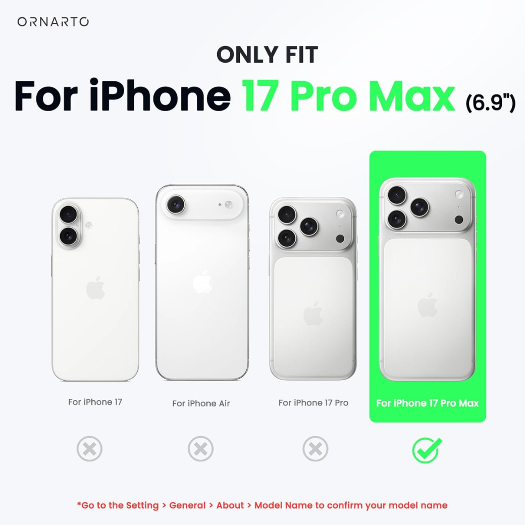 ORNARTO Compatible with iPhone 17 Pro Max Case 6.9