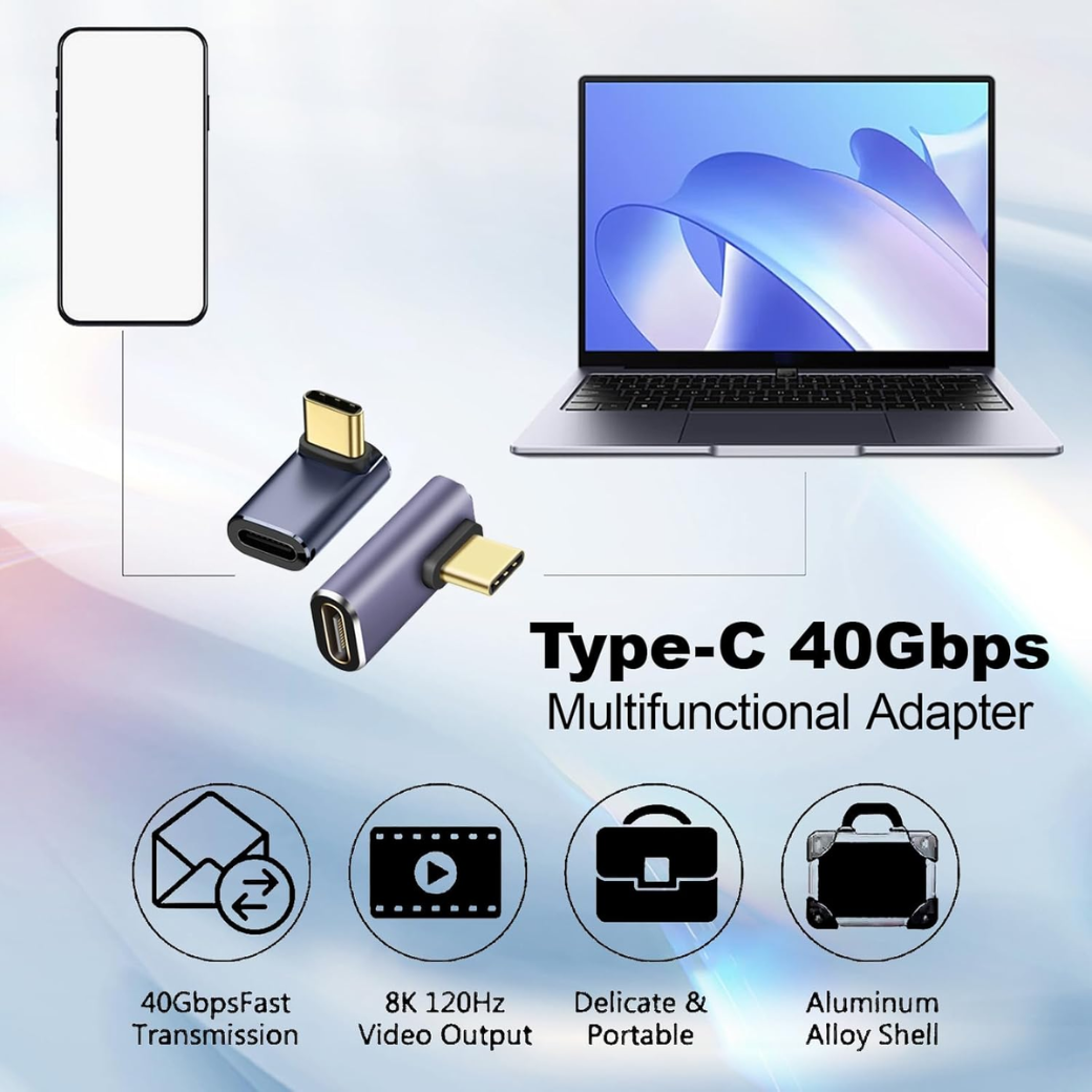 2PCS90Degree USB-C Right Angle