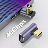 2PCS 90 Degree USB-C Right Angle Adapter Connector L-Shaped Type-C Converter for Fast Charging and Data Transfer