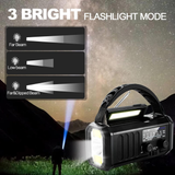 10000mAh Emergency Weather Radio Portable Hand Crank Solar Radio with LED Flashlight and Power Bank Function