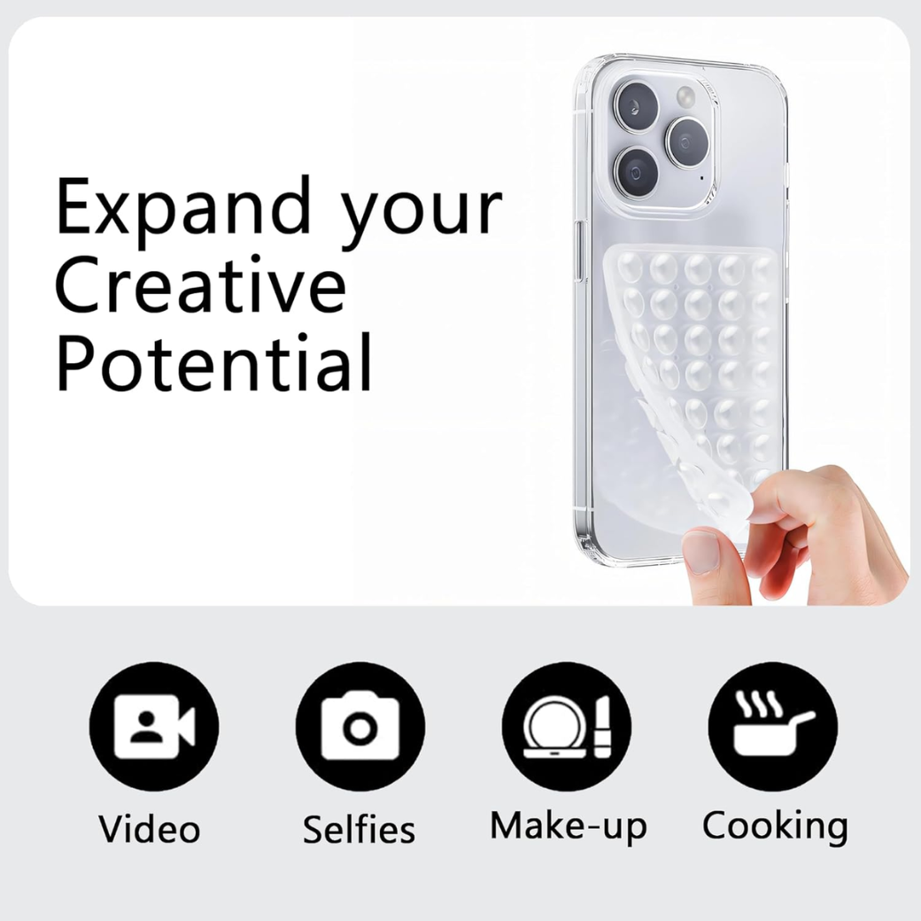 Double-Sided Silicone Suction Phone Case – Detachable Mount