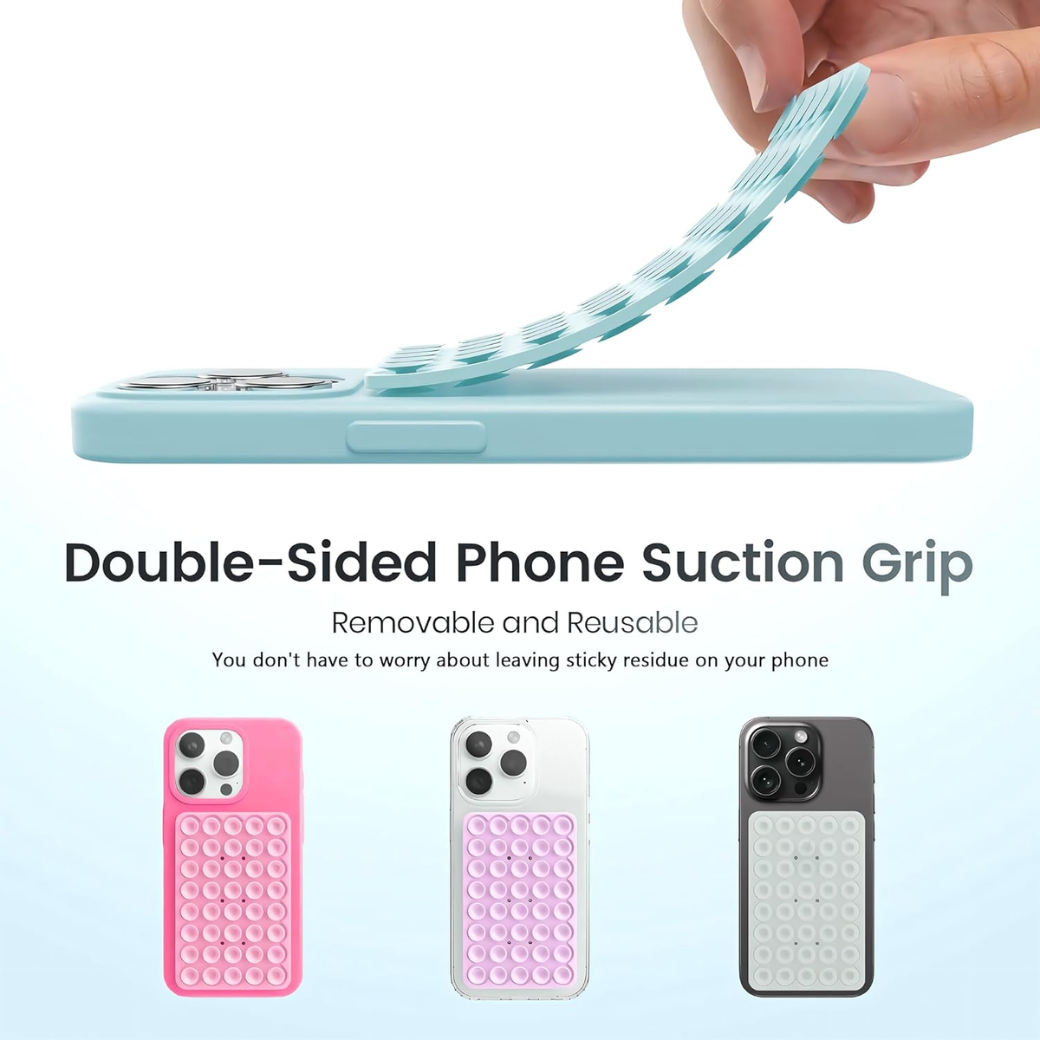 Double-Sided Silicone Suction Phone Case – Detachable Mount