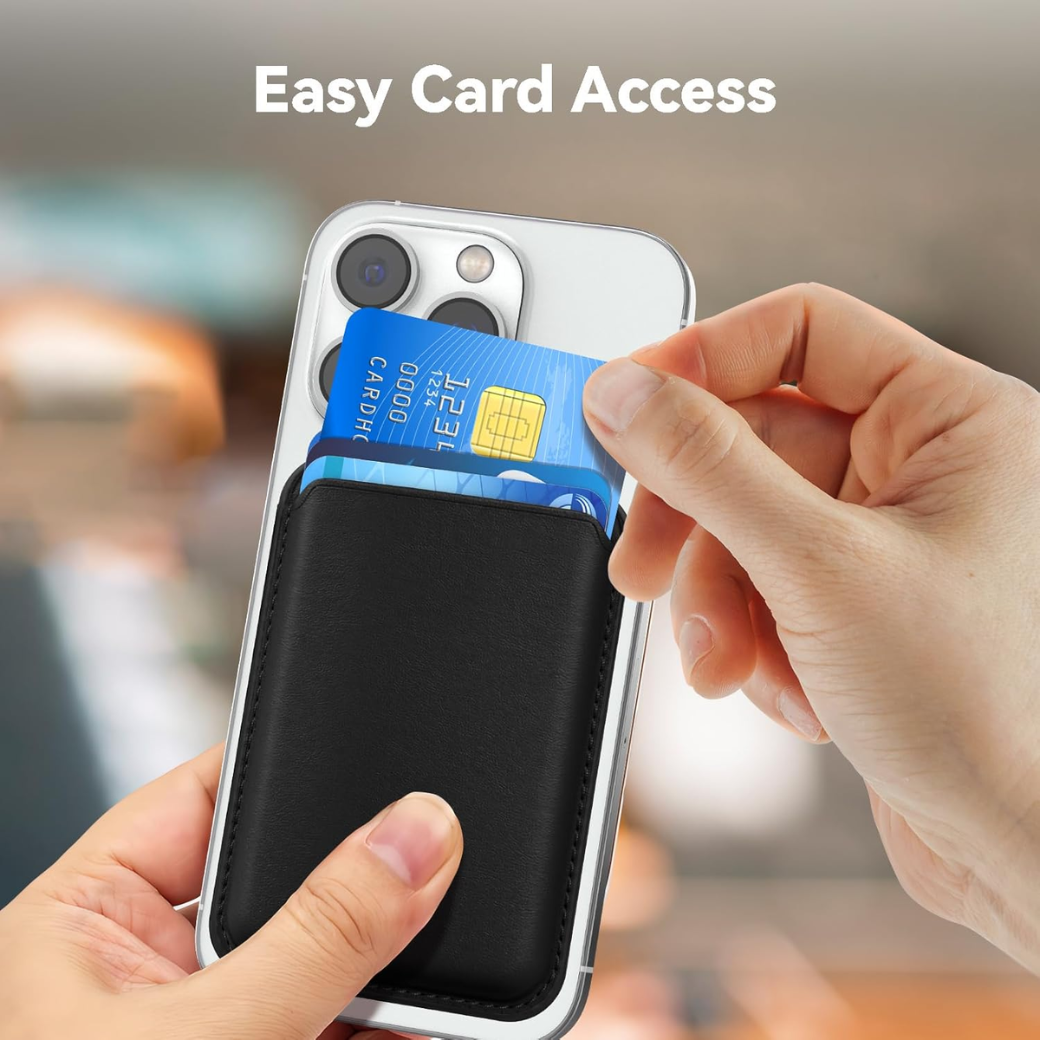 MagSafe Leather Card Holder for iPhone 15 – Strong Magnetic RFID